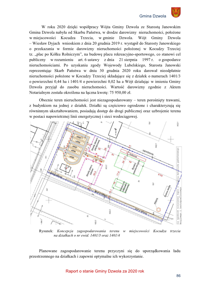 Mapa terenu z planem zagospodarowania działek oznaczonych numerami 1401/3 i 1401/4, z wyraźnymi granicami, liniami energetycznymi, wodociągowymi i oznaczeniami budynków oraz dróg.