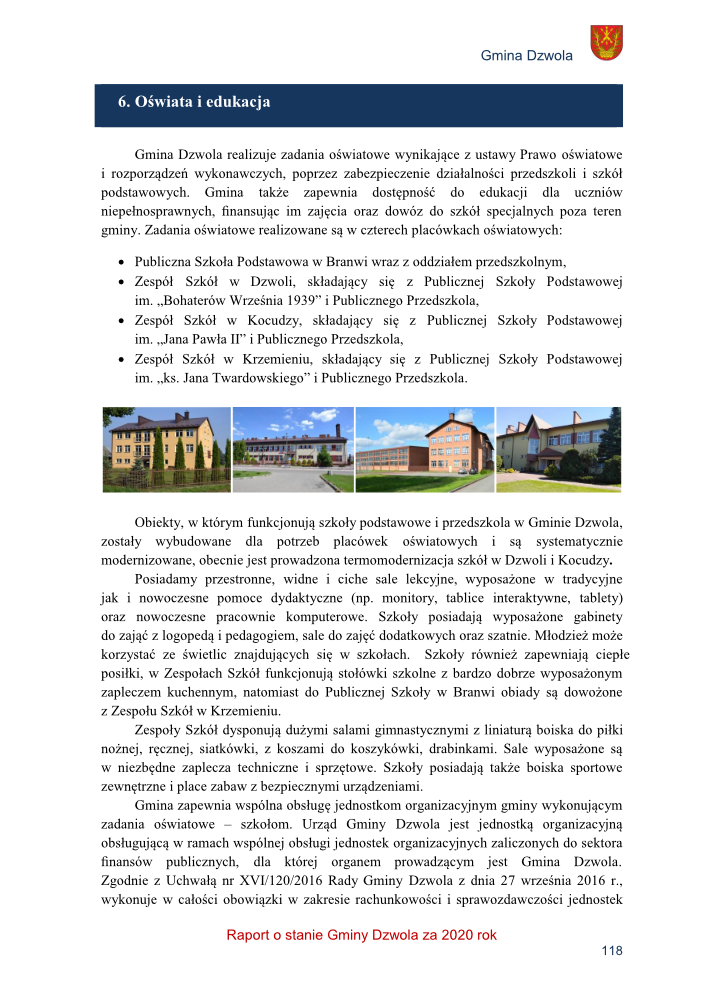 Cztery zdjęcia budynków szkół i przedszkoli, różne elewacje, okna, otoczenie, dzień, niebo, zieleń, różne kolory fasad.